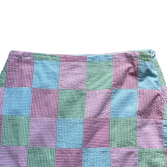 Talbots Women’s Patchwork Seersucker Pencil Skirt Size 8 Stripes Colorful - Picture 2 of 8